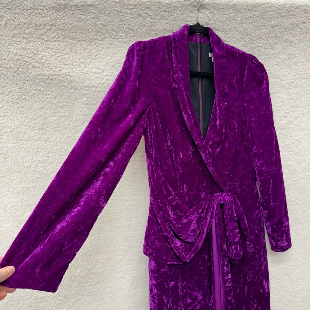Size 6 - SHOSHANNA - Caroline Velvet Purple Dress Rent the Runway RTR $440 msrp - Picture 5 of 13